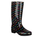 Wholesale Women natural rubber rain boots women gumboots Custom Print Wellington